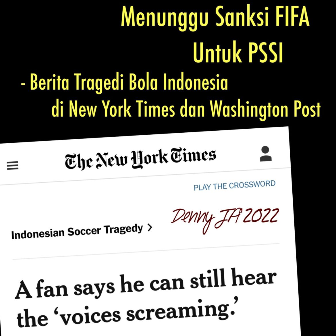 MENUNGGU SANKSI FIFA UNTUK PSSI