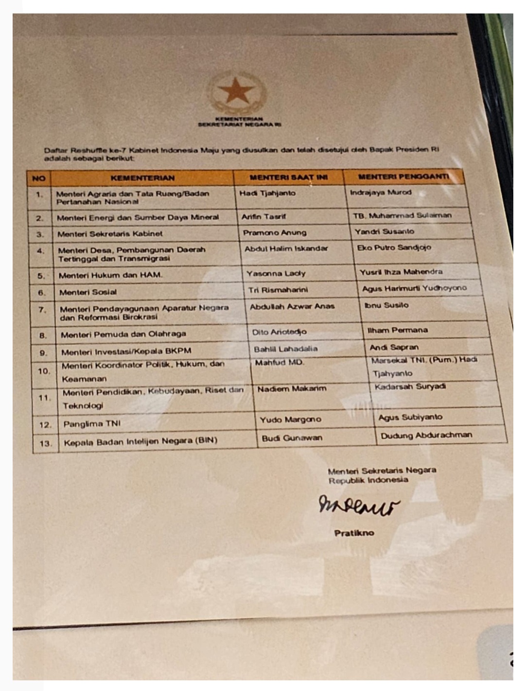 ARI DWIPAYANA: HOAX, JOKOWI RESHUFFLE 13 MENTERI