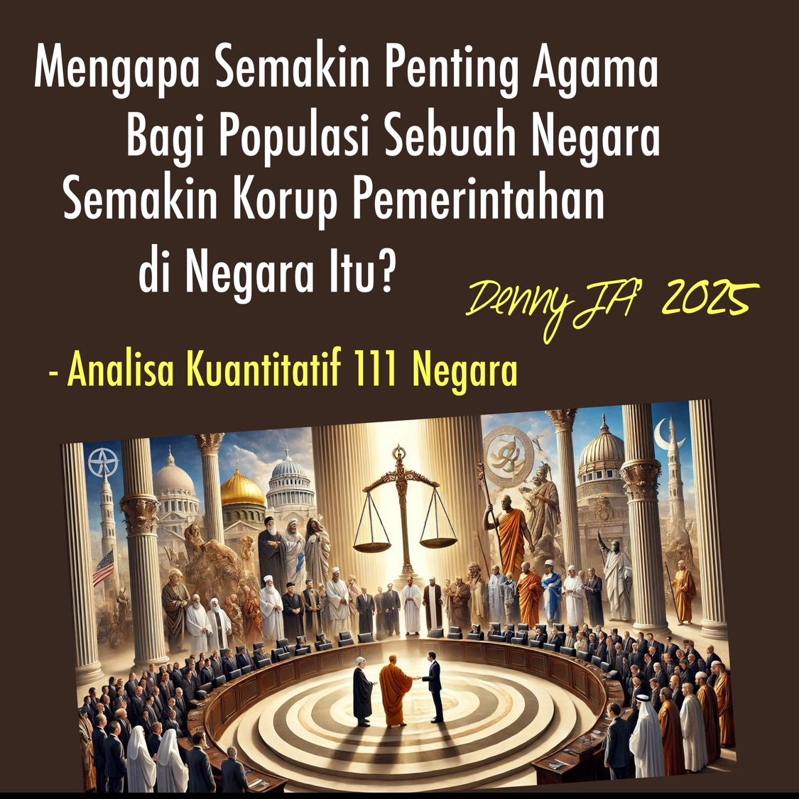 DENNY JA: MENGAPA SEMAKIN PENTING AGAMA BAGI POPULASI DI SUATU NEGARA, SEMAKIN TINGGI KORUPSI DI NEGARA ITU?