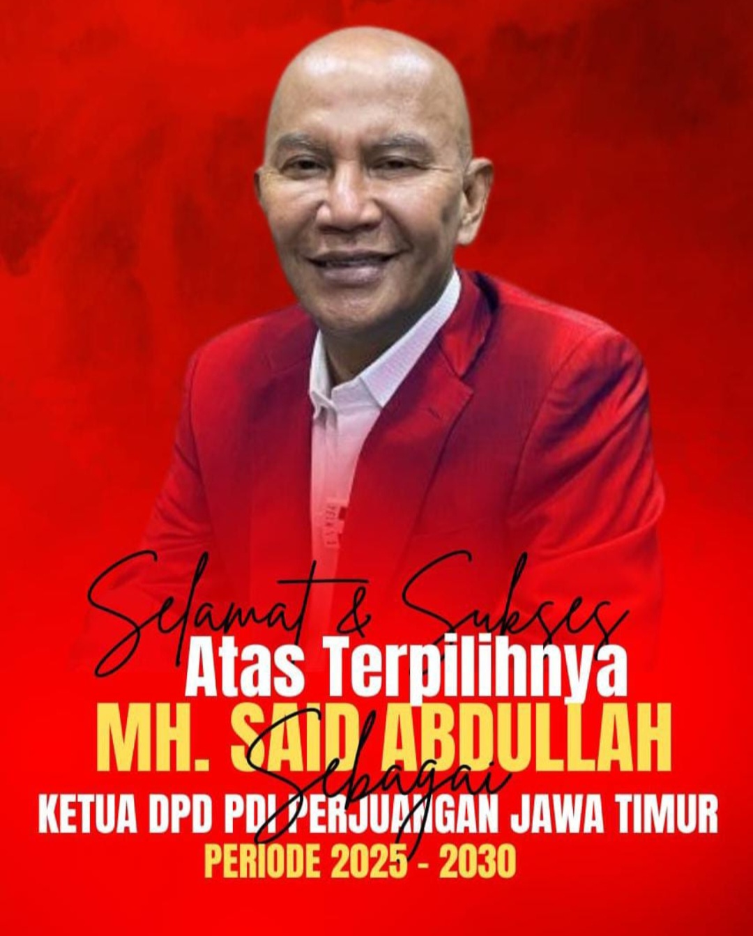 Selamat Berjuang! HM. Said Abdullah Resmi Pimpin DPD PDI Perjuangan Jawa Timur Periode 2025-2030